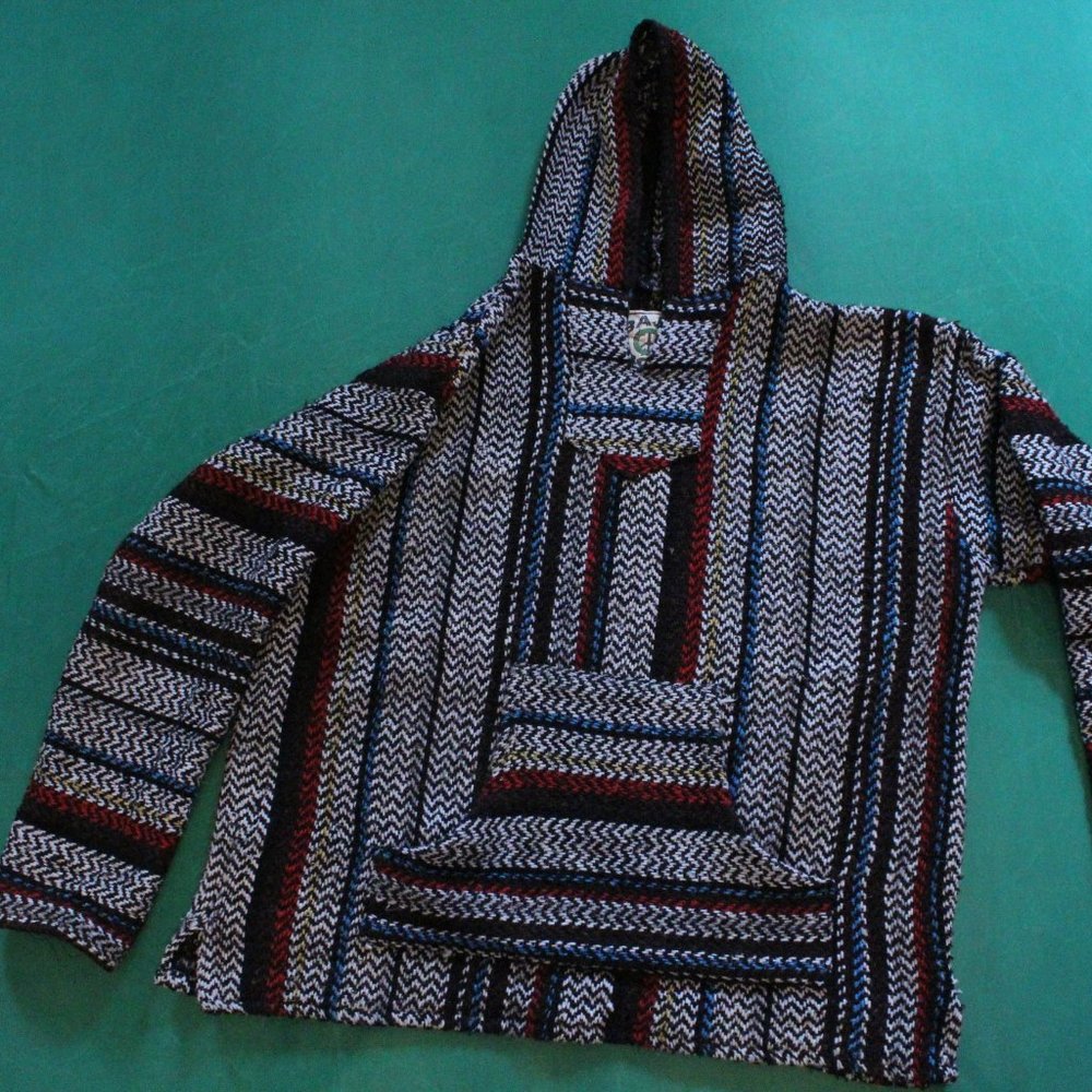 Drug Rug White Red Blue Yellow Baja Joe Large